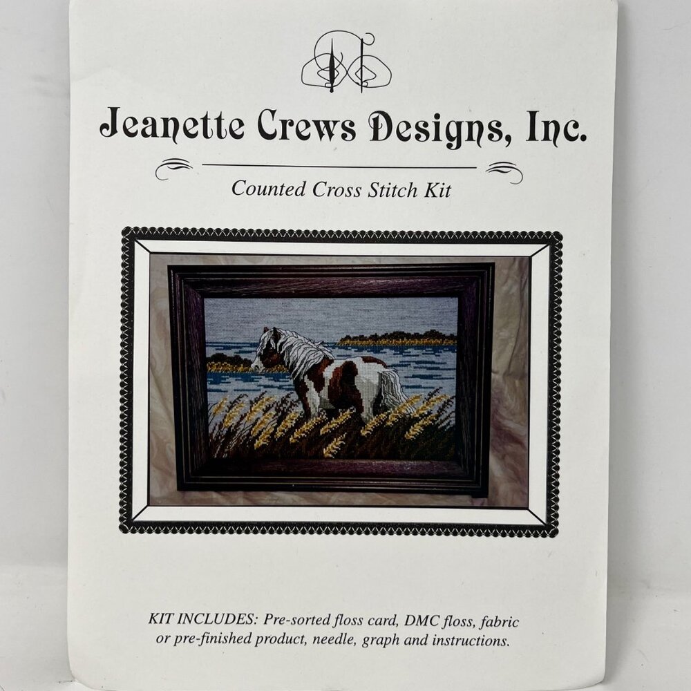 Cross Stitch Kits (2) 1996 Jeanette Crews Designs Pinto and Race the Wind - READ - Picture 2 of 7